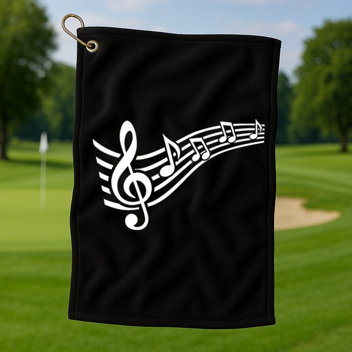 Music Notes Clef Golf Towel