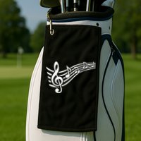 Music Notes Clef Golf Towel