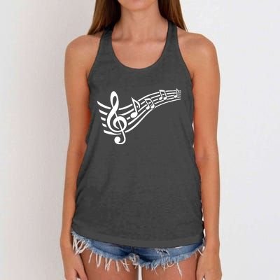 Music Notes Clef Women's Knotted Racerback Tank