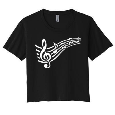 Music Notes Clef Women's Crop Top Tee