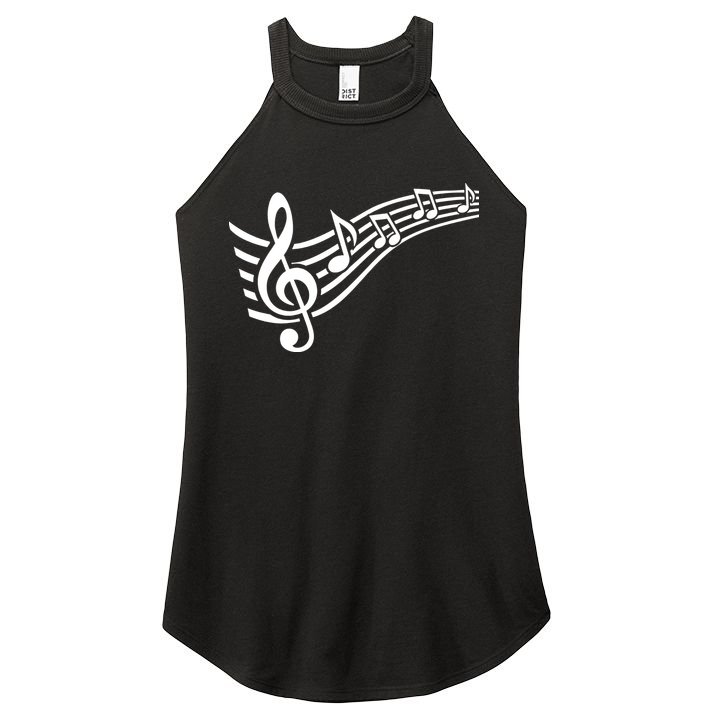 Music Notes Clef Women's Perfect Tri Rocker Tank