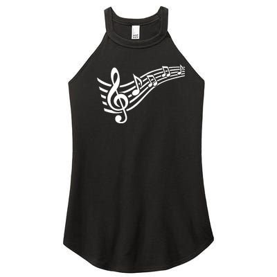 Music Notes Clef Women's Perfect Tri Rocker Tank