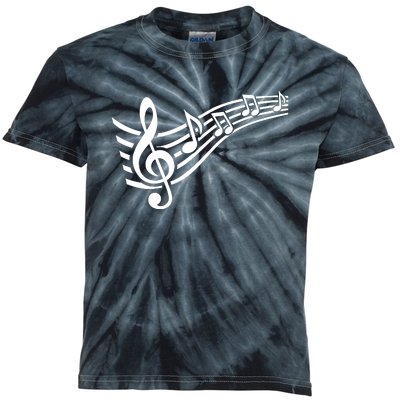 Music Notes Clef Kids Tie-Dye T-Shirt