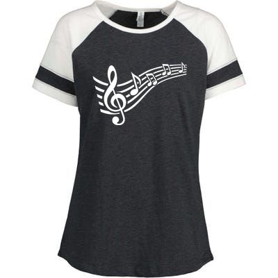 Music Notes Clef Enza Ladies Jersey Colorblock Tee