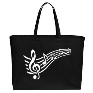 Music Notes Clef Cotton Canvas Jumbo Tote