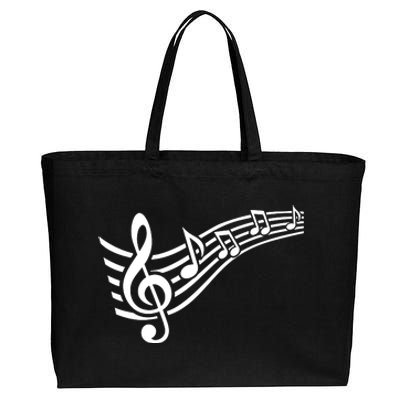 Music Notes Clef Cotton Canvas Jumbo Tote