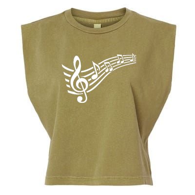 Music Notes Clef Garment-Dyed Women's Muscle Tee