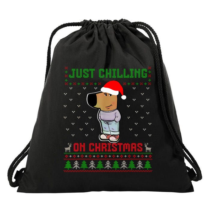 My New Character Is A Chill Guy Meme Funny Chill Guy Meme Drawstring Bag