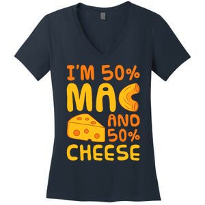 Mac N Cheese Pasta American Macaroni And Cheese Women's V-Neck T-Shirt