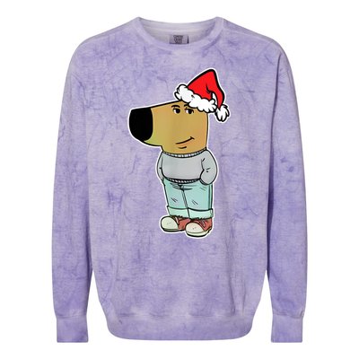 My New Character Is A Chill Guy Funny Christmas Dog Meme Colorblast Crewneck Sweatshirt