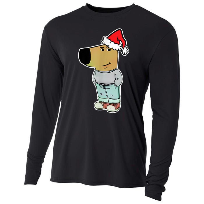 My New Character Is A Chill Guy Funny Christmas Dog Meme Cooling Performance Long Sleeve Crew