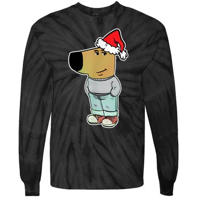 My New Character Is A Chill Guy Funny Christmas Dog Meme Tie-Dye Long Sleeve Shirt