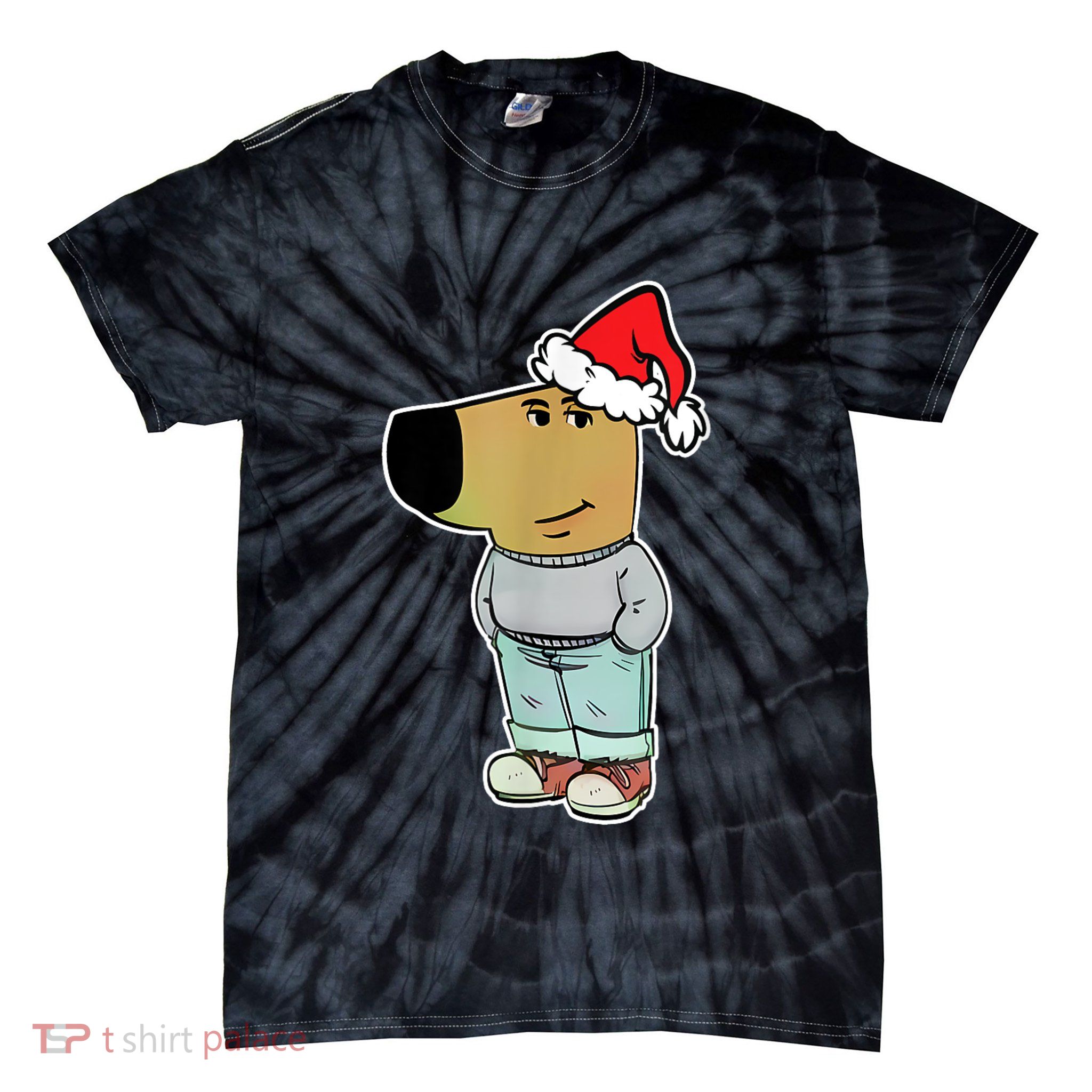My New Character Is A Chill Guy Funny Christmas Dog Meme Tie-Dye T-Shirt