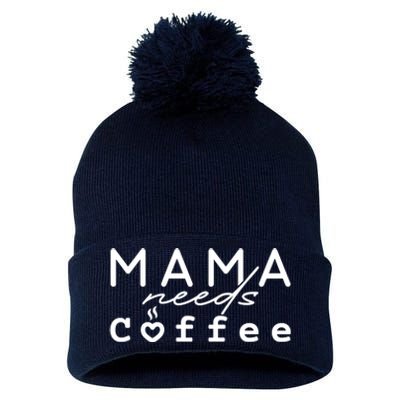 Mama Needs Coffee Cute Gift Pom Pom 12in Knit Beanie