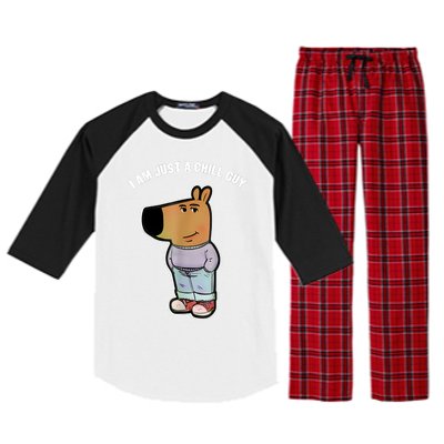 My New Character Is A Chill Guy Funny I Am Just A Chill Guy Raglan Sleeve Pajama Set