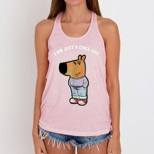 My New Character Is A Chill Guy Funny I Am Just A Chill Guy Women's Knotted Racerback Tank