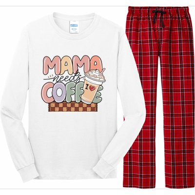 Mama Needs Coffee MotherS Day Graphic Long Sleeve Pajama Set