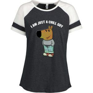 My New Character Is A Chill Guy I Am Just A Chill Guy Funny Enza Ladies Jersey Colorblock Tee