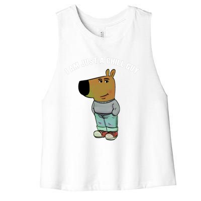 My New Character Is A Chill Guy I Am Just A Chill Guy Funny Women's Racerback Cropped Tank