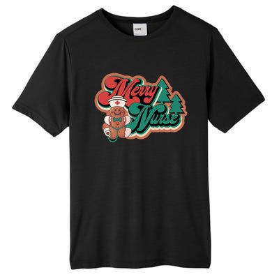 Merry Nurse Christmas Tree Retro Groovy Cookies Xmas Nursing Cute Gift Tall Fusion ChromaSoft Performance T-Shirt