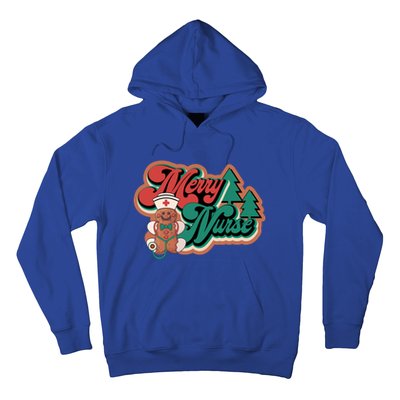 Merry Nurse Christmas Tree Retro Groovy Cookies Xmas Nursing Cute Gift Hoodie