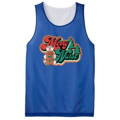 Merry Nurse Christmas Tree Retro Groovy Cookies Xmas Nursing Cute Gift Mesh Reversible Basketball Jersey Tank