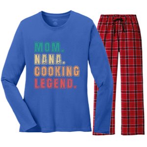 Mom Nana Cooking Legend Design Great Gift Women's Long Sleeve Flannel Pajama Set 