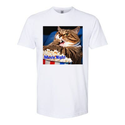 Movie Night Cat Softstyle® CVC T-Shirt