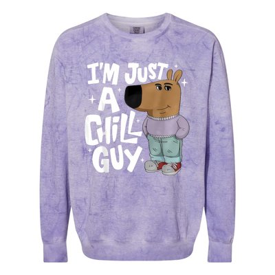 My New Character Is A Chill Guy Funny I Am Just A Chill Guy Colorblast Crewneck Sweatshirt