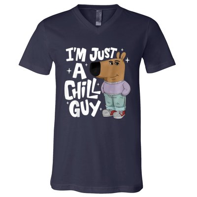 My New Character Is A Chill Guy Funny I Am Just A Chill Guy V-Neck T-Shirt