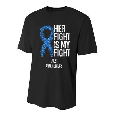 Motor Neurone Disease Her Fight Is My Fight ALS Awareness Youth Performance Sprint T-Shirt