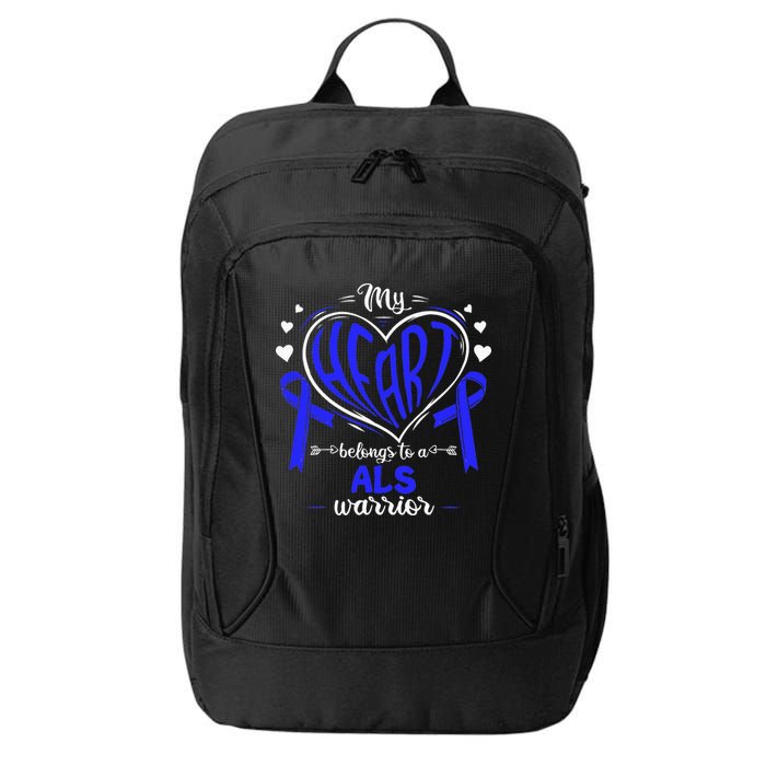 Motor Neurone Disease My Heart Belongs To A ALS Warrior ALS City Backpack