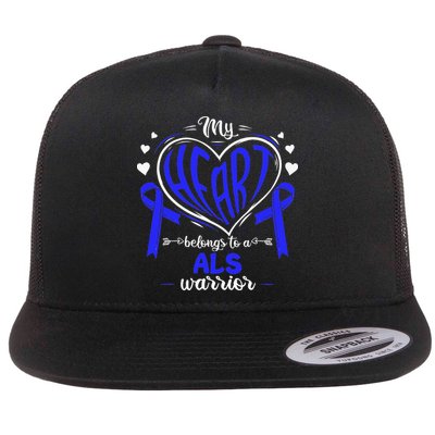 Motor Neurone Disease My Heart Belongs To A ALS Warrior ALS Flatbill Hat