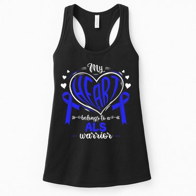 Motor Neurone Disease My Heart Belongs To A ALS Warrior ALS Womens Tank Top