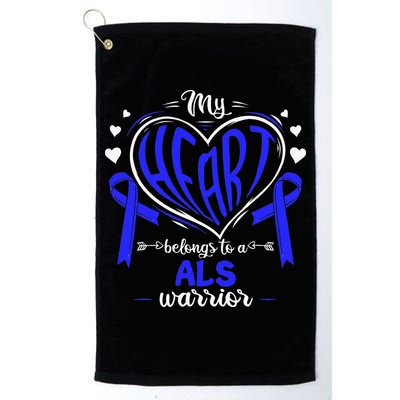 Motor Neurone Disease My Heart Belongs To A ALS Warrior ALS Golf Towel