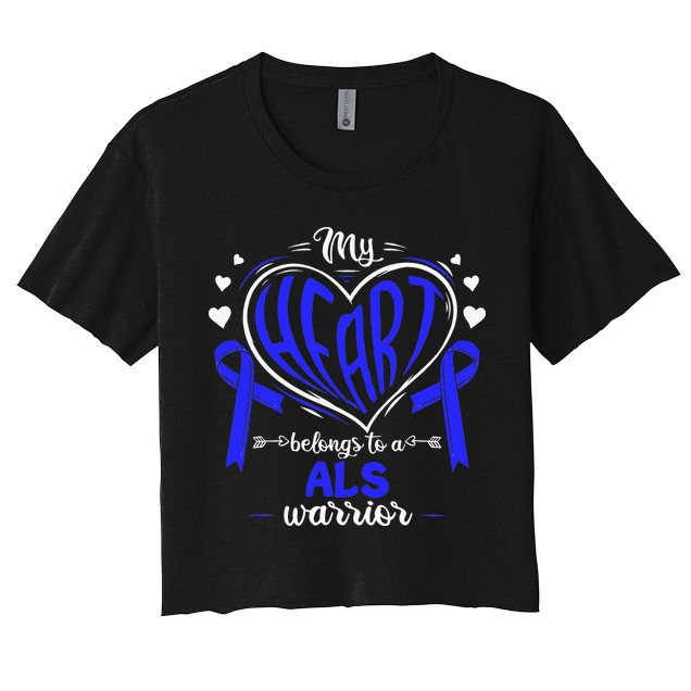 Motor Neurone Disease My Heart Belongs To A ALS Warrior ALS Crop Top