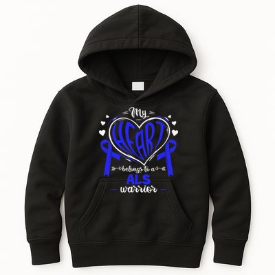 Motor Neurone Disease My Heart Belongs To A ALS Warrior ALS Kids Hoodie