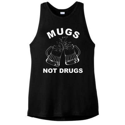 Mugs Not Drugs St Patrick's Day Funny Beer Ladies PosiCharge Tri-Blend Wicking Tank