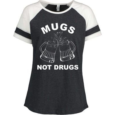 Mugs Not Drugs St Patrick's Day Funny Beer Enza Ladies Jersey Colorblock Tee