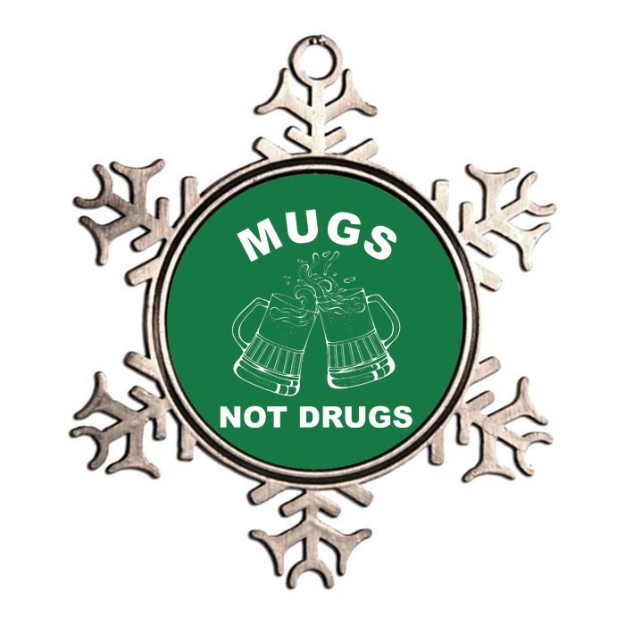 Mugs Not Drugs St Patrick's Day Funny Beer Metallic Star Ornament