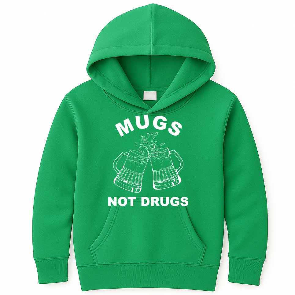 Mugs Not Drugs St Patrick's Day Funny Beer Kids Hoodie