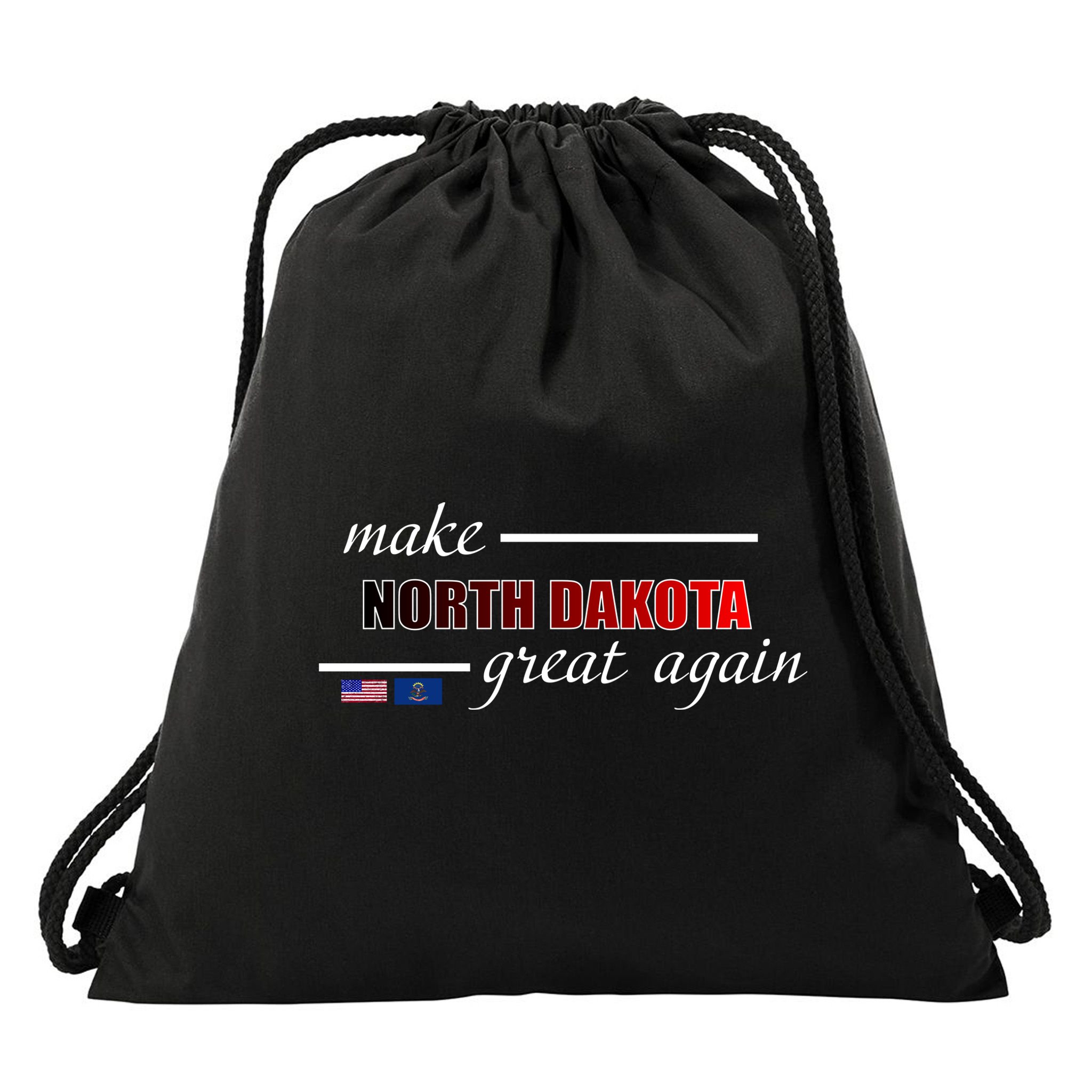 Make North Dakota Great Again Drawstring Bag