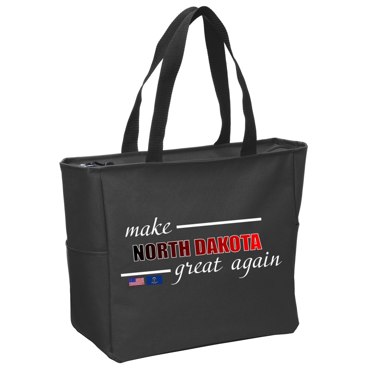 Make North Dakota Great Again Zip Tote Bag