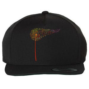 Music Notes Dandelion Flower Wool Snapback Cap