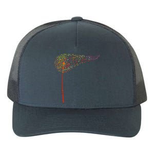 Music Notes Dandelion Flower Yupoong Adult 5-Panel Trucker Hat