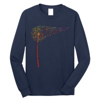 Music Notes Dandelion Flower Long Sleeve Shirt