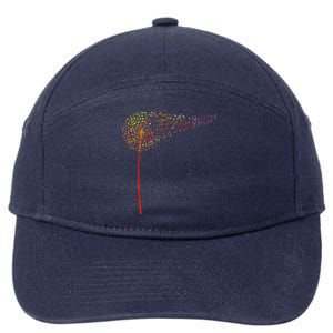 Music Notes Dandelion Flower 7-Panel Snapback Hat