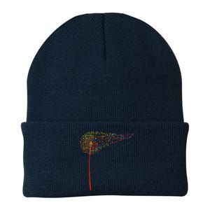 Music Notes Dandelion Flower Knit Cap Winter Beanie