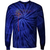 Music Notes Dandelion Flower Tie-Dye Long Sleeve Shirt