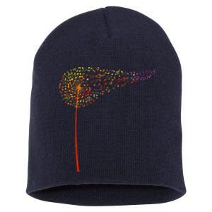 Music Notes Dandelion Flower Short Acrylic Beanie